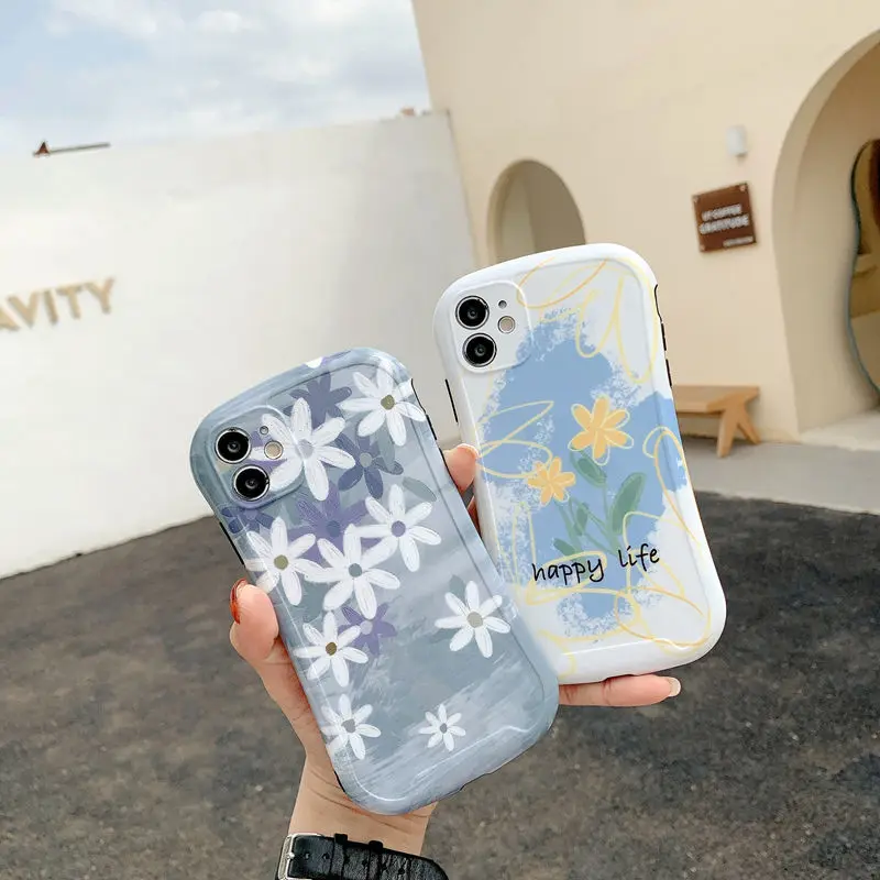 

Flowers iPhone 12 mobile phone case small waist for iPhone11 female xsmax 7plus 8plus xr xs soft