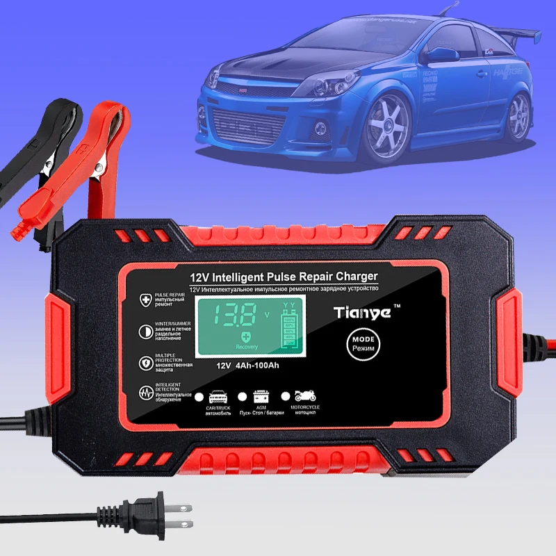 

Automatic Car Battery Charger For Truck Motorcycle Lawn Mower Intelligent Multifunction Pulse Repair Starter Auto Parts Tool
