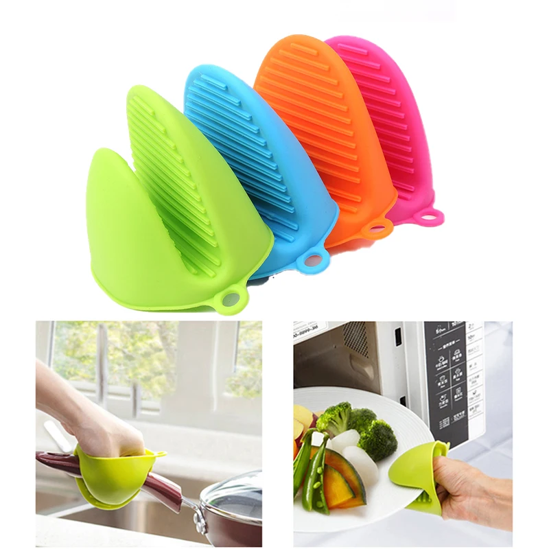 

Thicken Silicone Anti-Hot Gloves Insulation Non Stick Anti-slip Grips Bowl Pot Clips Microwave Oven Glove Kitchen Cooking Gadget