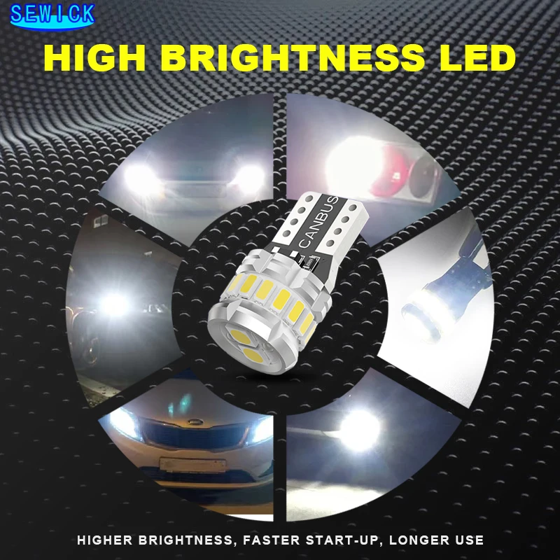 2 шт. автомобильные лампочки T10 сигнал 6000K Купольные огни для номерного знака