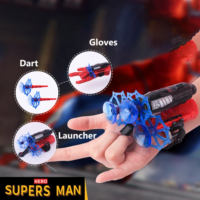 

Disney Anime Figure Spiderman Plastic Cosplay Glove Launcher Set Super Hero Launcher Wrist Toy Kids Peripheral Toys Boy Birthday