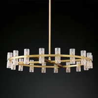 american villa g4 led chandelier lustre k9 crystal chandelier lighting luxury living room gold round metal led light fixtures