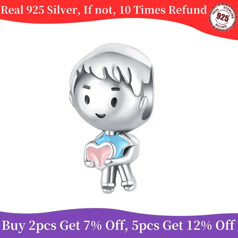 Бусины из серебра 100% пробы для мальчиков и девочек