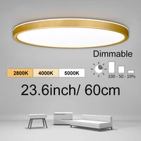 led dimmable modern large 60cm 23inch ceiling light 36w 45w cct golden wood for home kitchen bedroom livingroom ceiling lamps