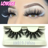 lovgge pop colored fluffy wispy white lashes 25mm mink eyelashes vendor wholesale dramatic luxury gorgeous cute drop shipping