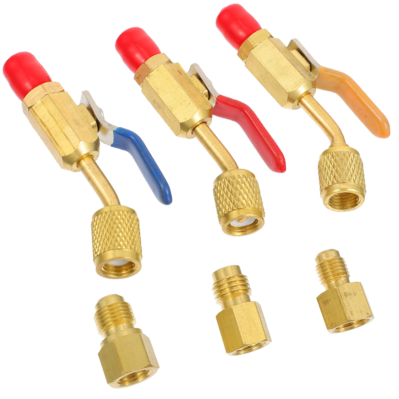 

3 Pcs Compact Ball Valve Full Port Water Stop Shut Angled Free Valves Refrigeration Coupling