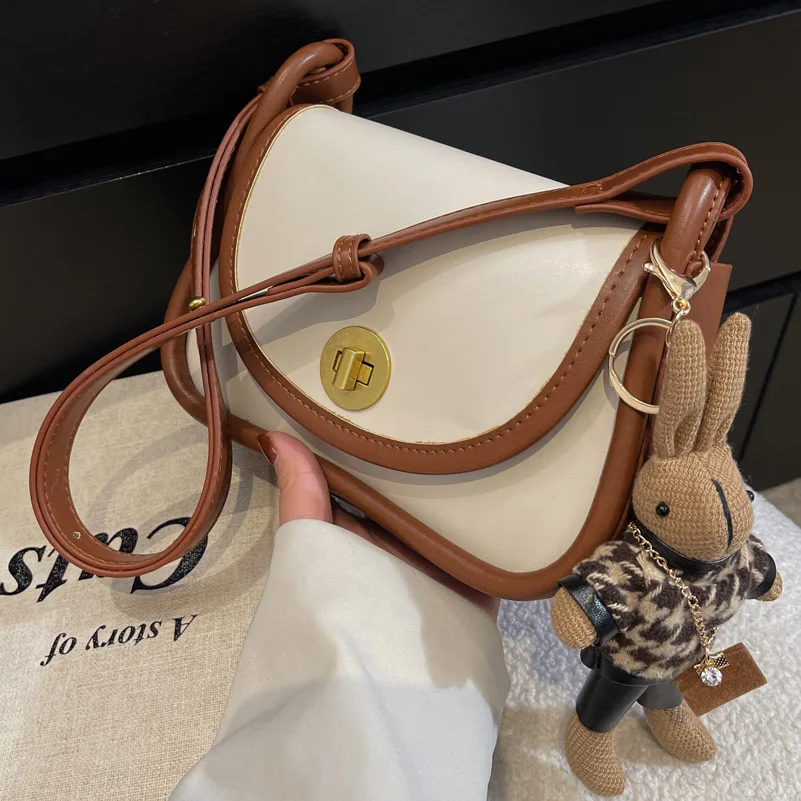 

Роскошная винтажная сумка, женская сумка во французском стиле, Новое поступление 2022, Женская Повседневная сумка на плечо, коричневые дамски...