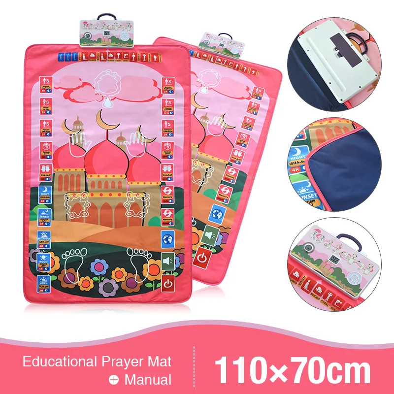 

Hot Arrival Children Prayer Mat Muslim Carpet Electronic Worship Salat Musallah Prayer Rug Praying Mat Digital Speaker Blanket