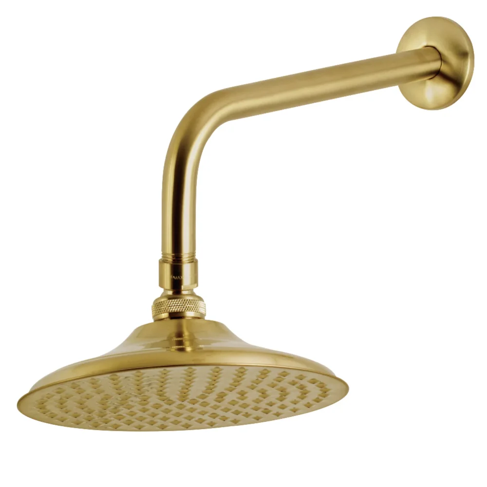 

Shower Scape 7-3/4" Brass Shower Head with 12" Shower Arm, Bathroom Essential, Simple Assembly, Easy Installation, Modern Simple