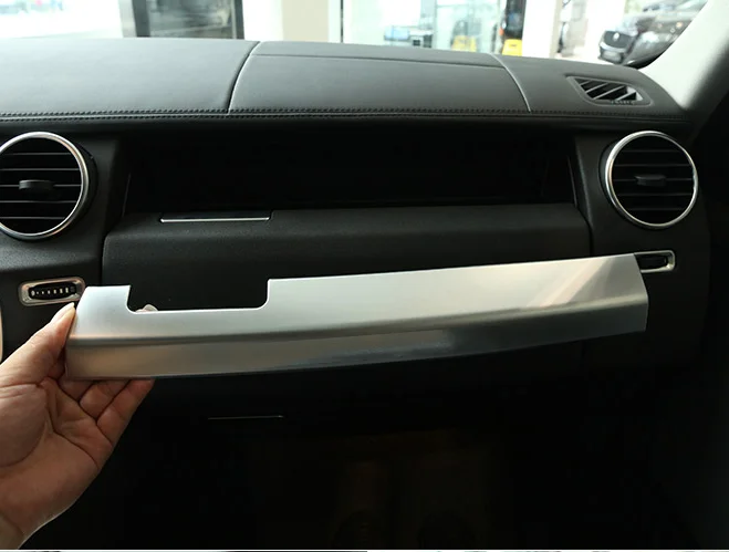 

Автомобильный Стайлинг интерьера Co-пилотная перчатка Box формовочная крышка отделка Аксессуары ABS Chrome для Land Rover Discovery 4 LR4 10-16 с логотипом