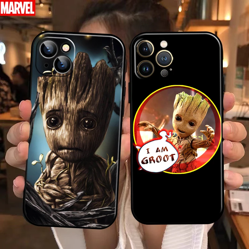 

Marvel Groot For Apple iPhone 13 12 11 Pro Max 13 12 Mini 5 5s 6 6S 7 8 Plus SE2020 X XR XS Max Phone Case Liquid Silicon Back