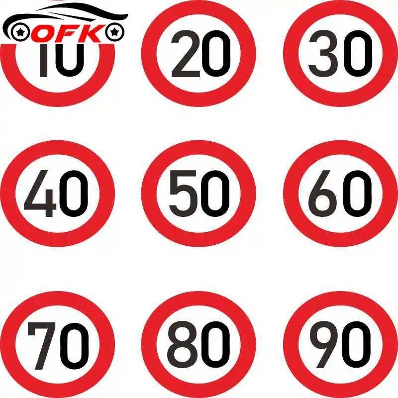 

Car Sticke Decalr,speed Limit 10 20 30 40 50 60 70 80 90 Km/h for Various DecorationHigh Quality Fashion, 15cm * 15cm