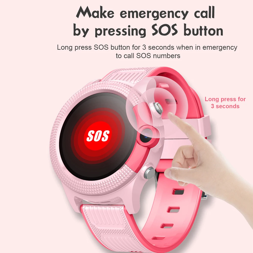 Детские умные часы KGG 4G водонепроницаемые IP67 с SOS фитнес-трекером GPS Wi-Fi вызовы