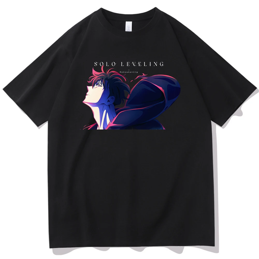 Футболка Solo Leveling ReAwakening рубашки с короткими рукавами и круглым вырезом подарок