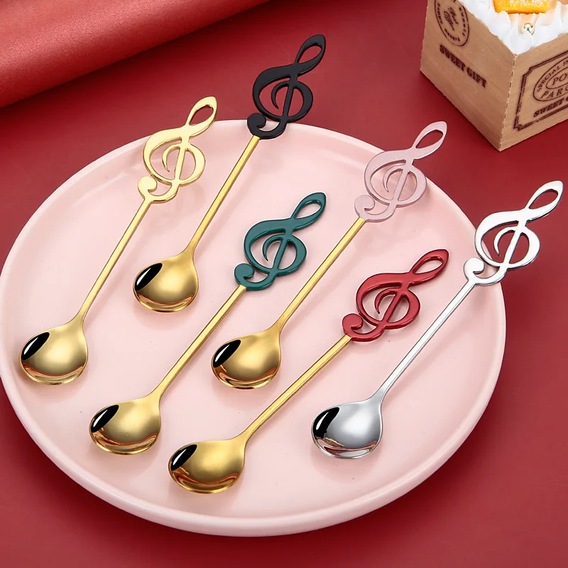

Stainless Steel Coffee Spoon Korean Coffee Spoon Stirring Spoon Music Bar Spoon Mug Spoon Creative Spoon