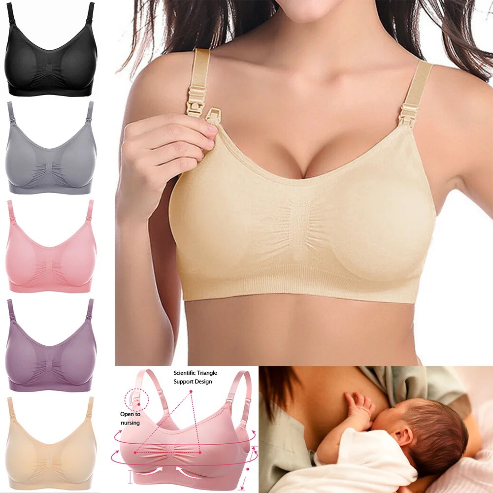 

WEICHENS Women Nursing Bras for Easy Breastfeeding Seamless Comfort Maternity Bra Wireless Pregnancy Sleep Bralette Daily Wear