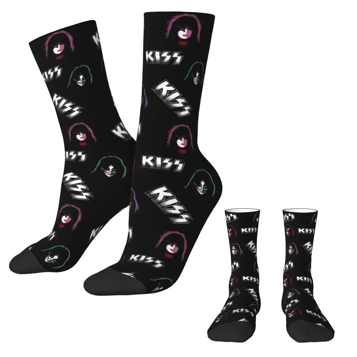 Чулки Kiss Band Элегантные зимние нескользящие носки с графическим логотипом лиц