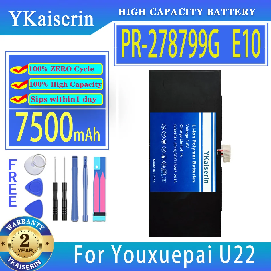 

YKaiserin Battery PR-278799G E10 7500mAh For Youxuepai U22 Laptop Batteries