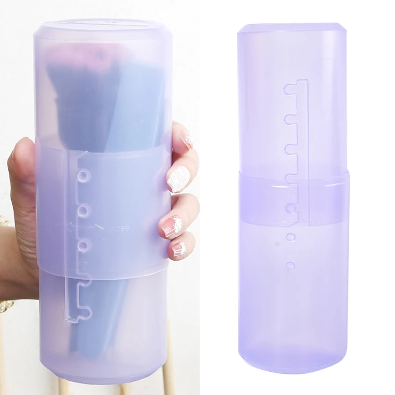 

Выдвижной держатель для кистей для макияжа из ПВХ, органайзер для хранения с крышкой и щетками, скользящий пылезащитный чехол