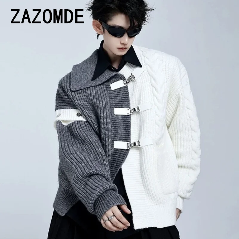 Уличная одежда ZAZOMDE мужской кардиган свитер осенняя корейская мода с