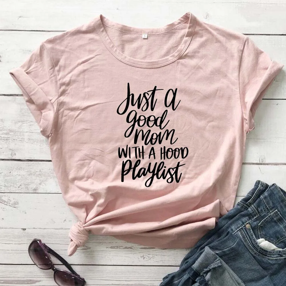 Футболка хлопковая с капюшоном и принтом для матери одежда воспроизведения