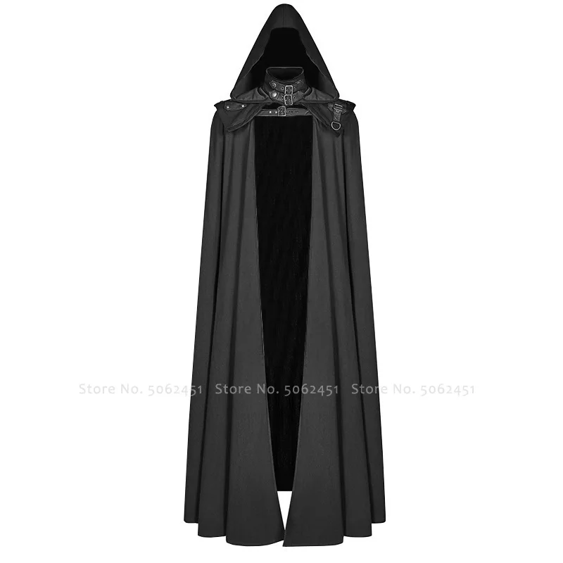 Куртка с капюшоном в готическом стиле для мужчин и женщин длинное пальто