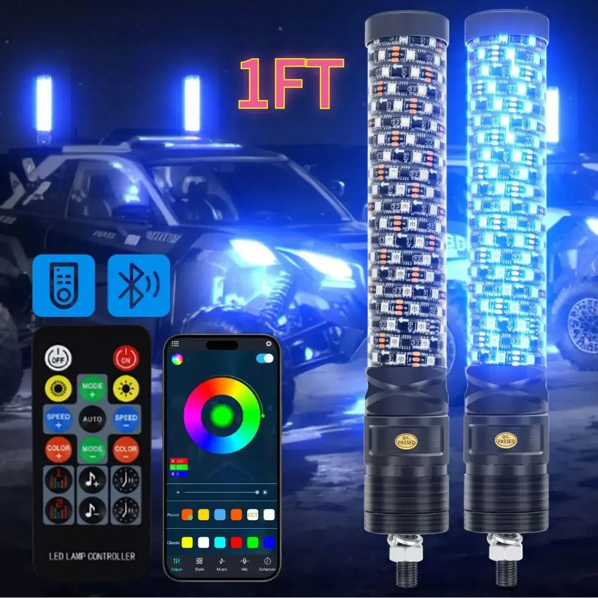 2 шт. толстые кнуты для квадроцикла 1 фут