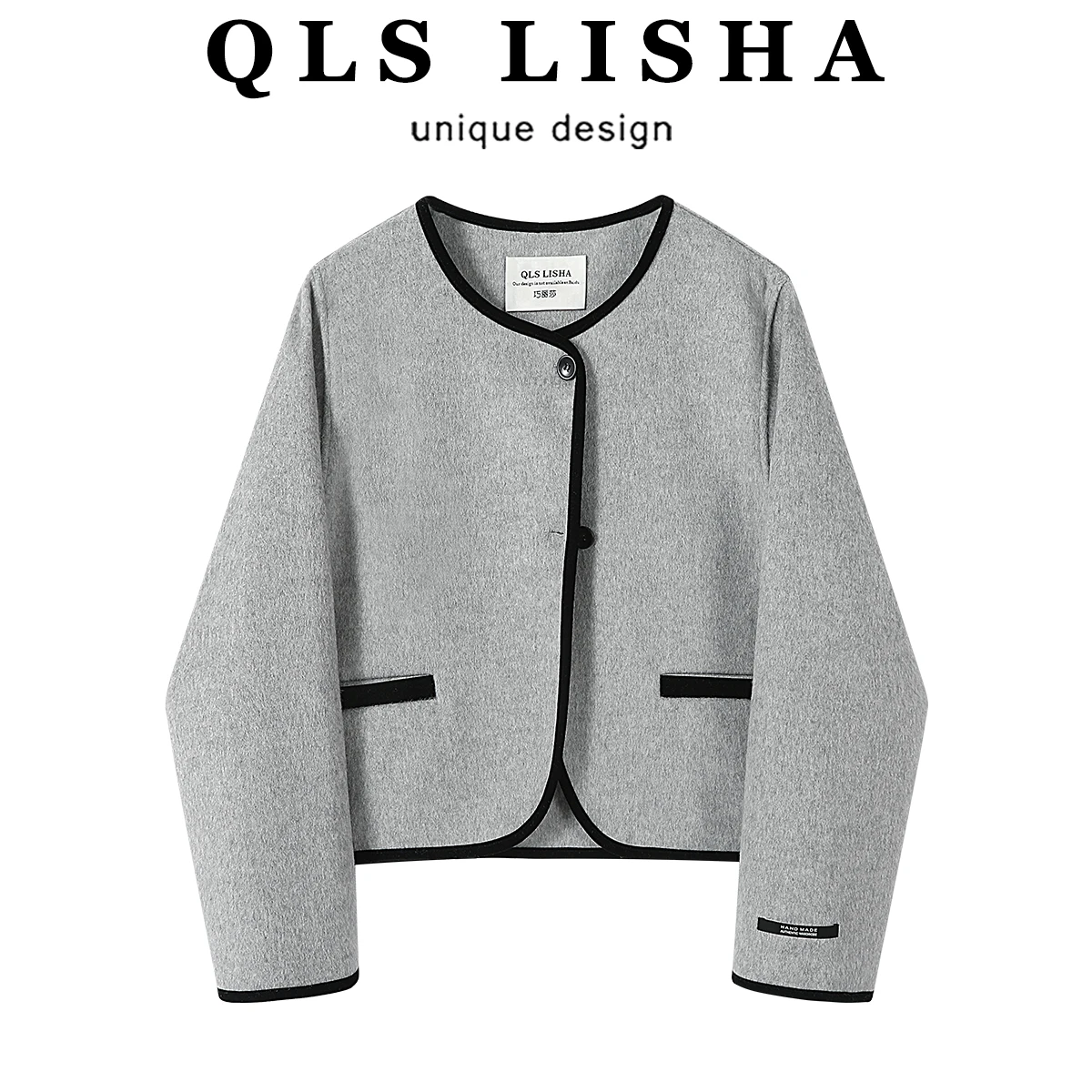 Qiaolisa Изящная уникальная супер красивая шерстяная куртка женская осенне-зимняя