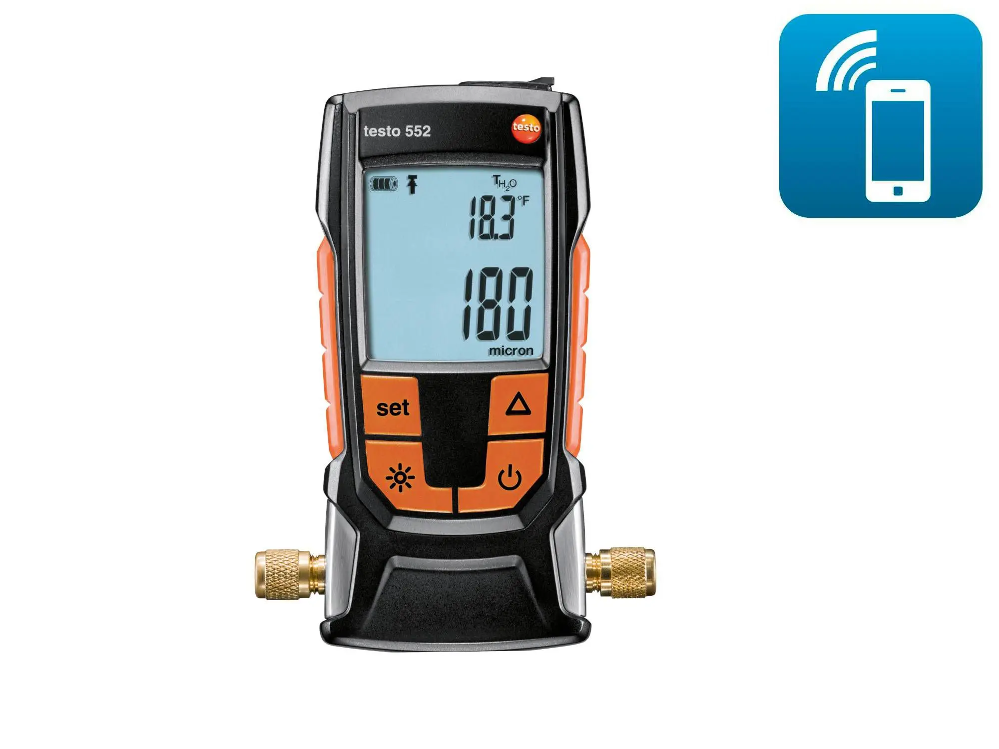 Testo 552 IP42 Беспроводной цифровой вакуумметр Bluetooth 0560 5522 для систем хладагента и