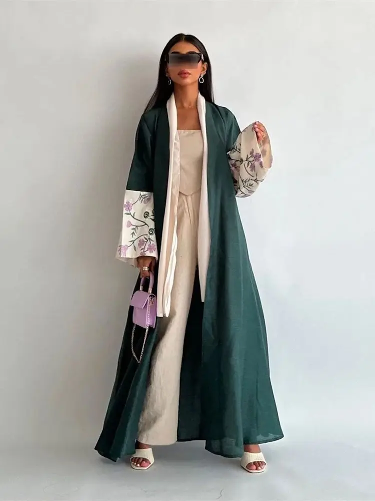 Кимоно Abayas женское открытое в мусульманском стиле элегантный роскошный кафтан