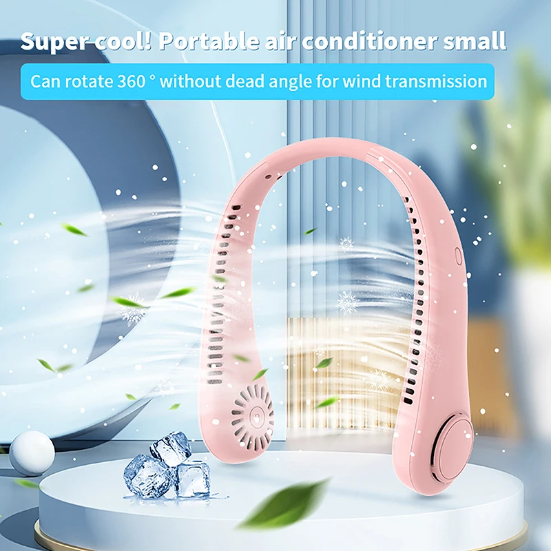 

Безлопастная подвесная Шея 1200 мАч, новинка, Новый портативный мини-вентилятор, перезаряжаемый охладитель воздуха 3 скорости, летние спортивные вентиляторы