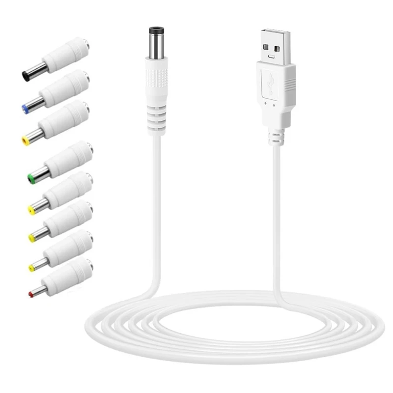 

Flexible USB to DC5V Power Cord with 8 Interchangeable Connectors Dropship