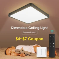 led ceiling lamp remote control dimmable ceiling light 110v 220v square ceiling lights indoor lighting for living room bedroom
