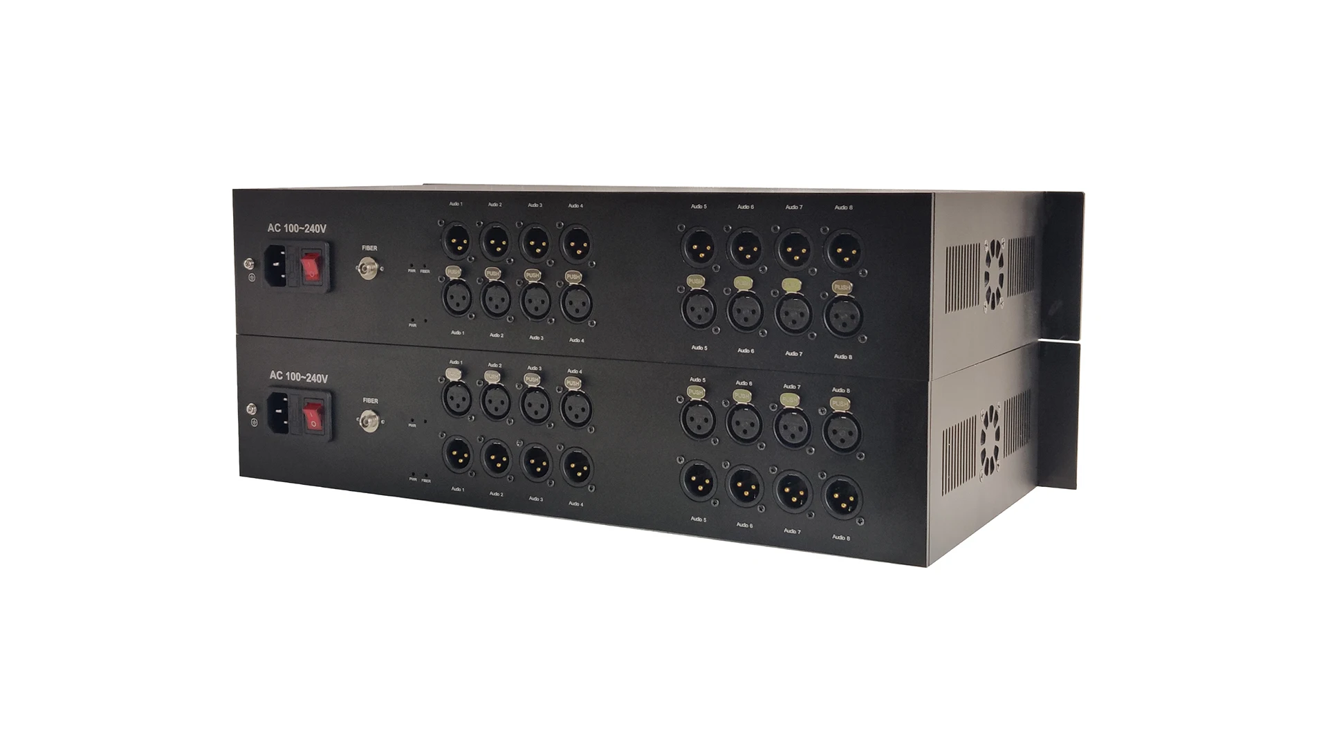 High Quality 8 Channel BIDI XLR Balanced Interface Audio Over Optic Fiber Converter