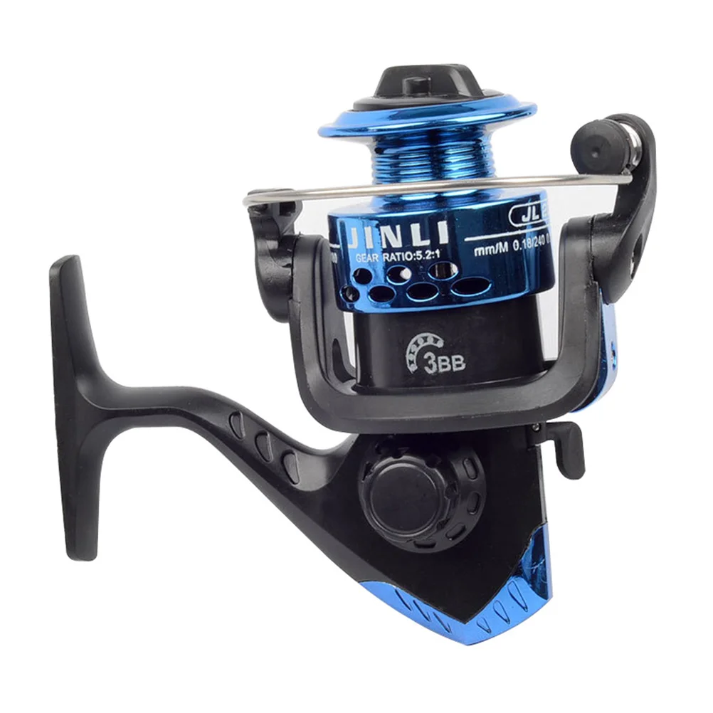 

3 BB Ball Bearing Fishing Reel 52:1 Gear Ratio Left Right Hand Swap Fishing Reel for Saltwater or Freshwater (Blue, Random