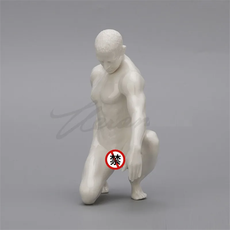 

Naked Man Art Statue Glazed Ceramic Nude Male Figurines White Figure Sculpture Creative Craft Home Decor Accessories Modern Gift