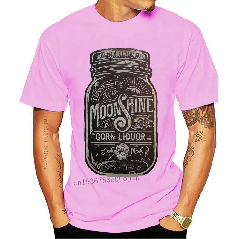 

Camiseta de alta calidad para hombre, estilo veraniego, Barattolo Moonshine Corn Liquor 2021-Tattoo slub-o-neck Te, novedad de 2