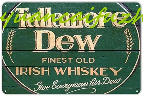 SJKY Tullamore Rosa Irish Whiskey Logo Ретро Настенный декор Бар Человек Пещера Металлическая