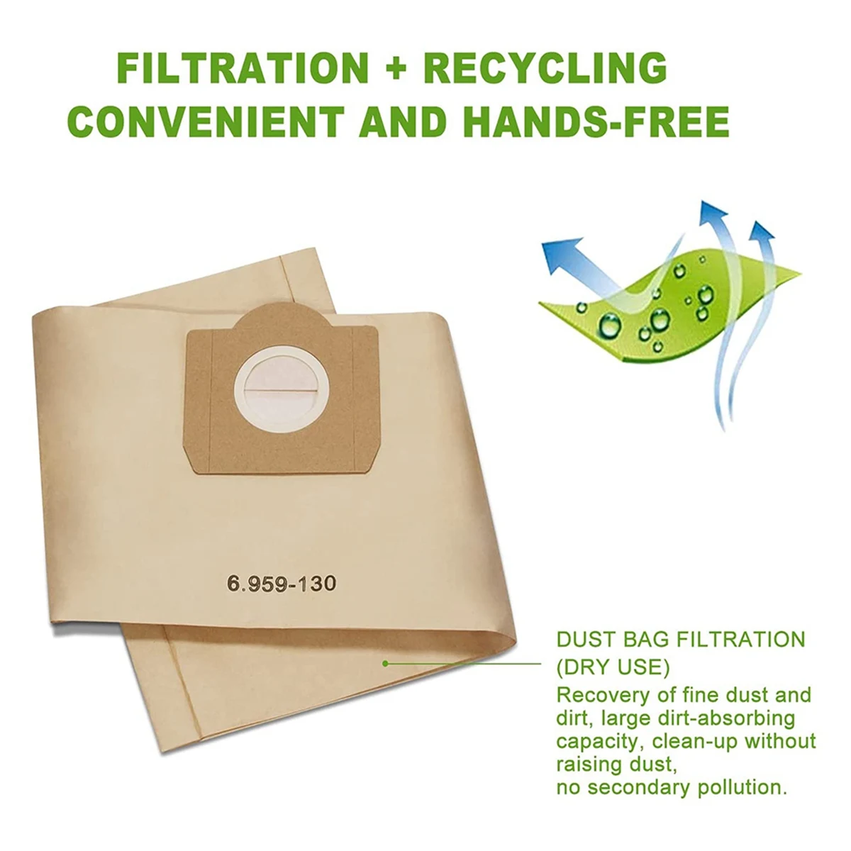 15 шт. мешки для фильтров пылесоса Karcher 6 959-130 0