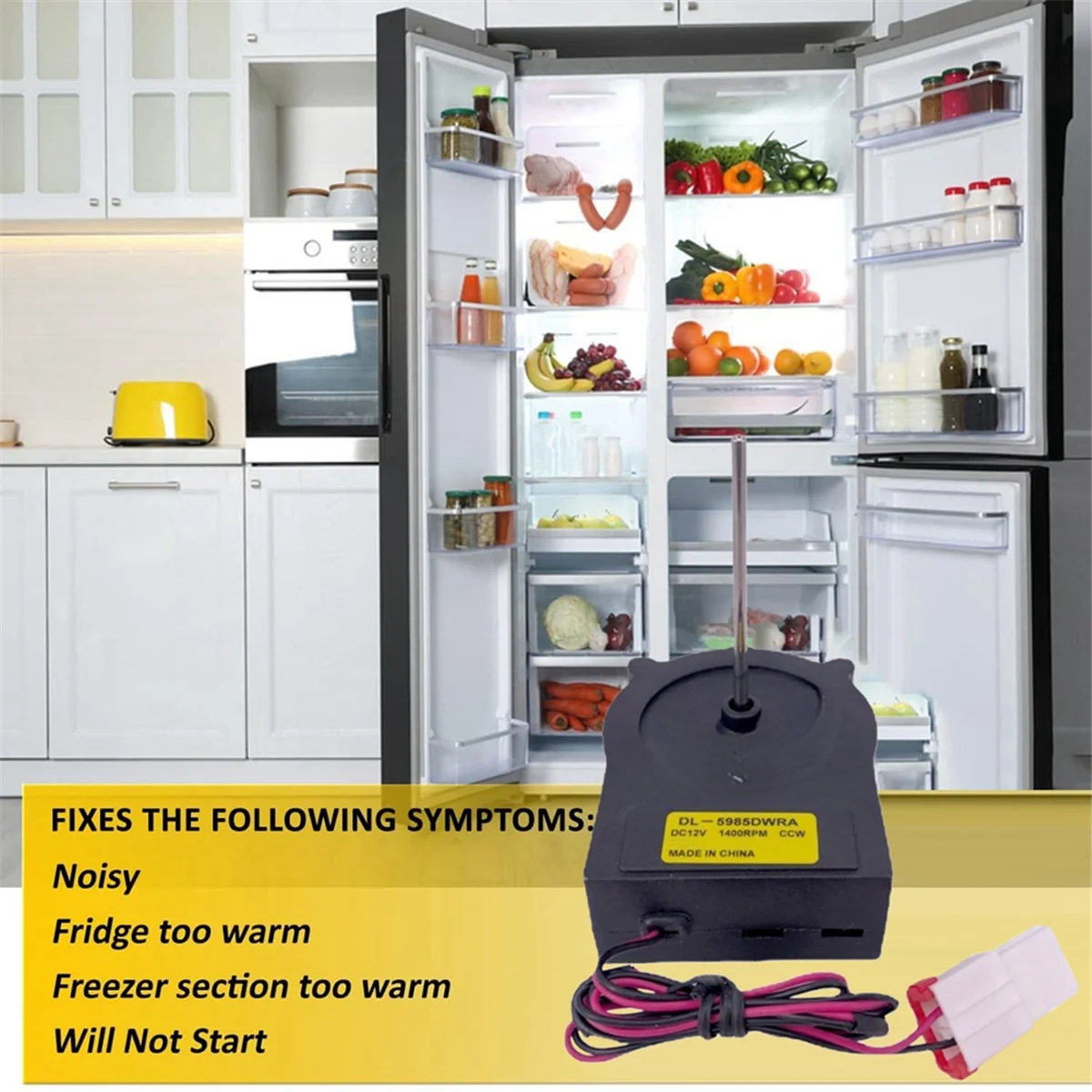 Двигатель охлаждающего вентилятора для холодильника LG DL-5985DWRA DV12V 1400 об/мин детали