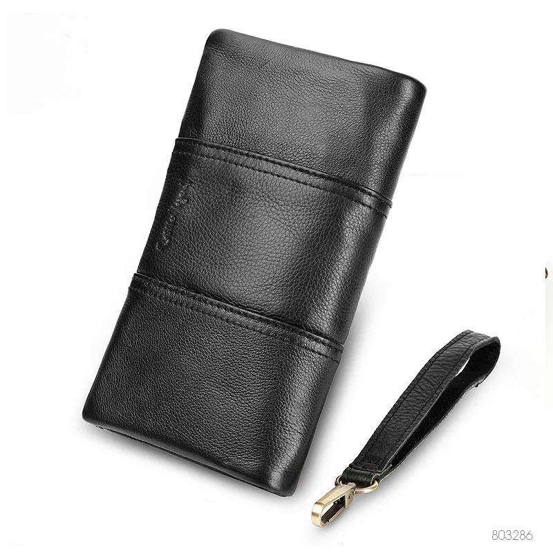 Cobbler Legend Genuine Leather Men's Wallet Clutch Bag Card Holder Long Wallets Double Zipper Large Capacity Vintage Male Purses