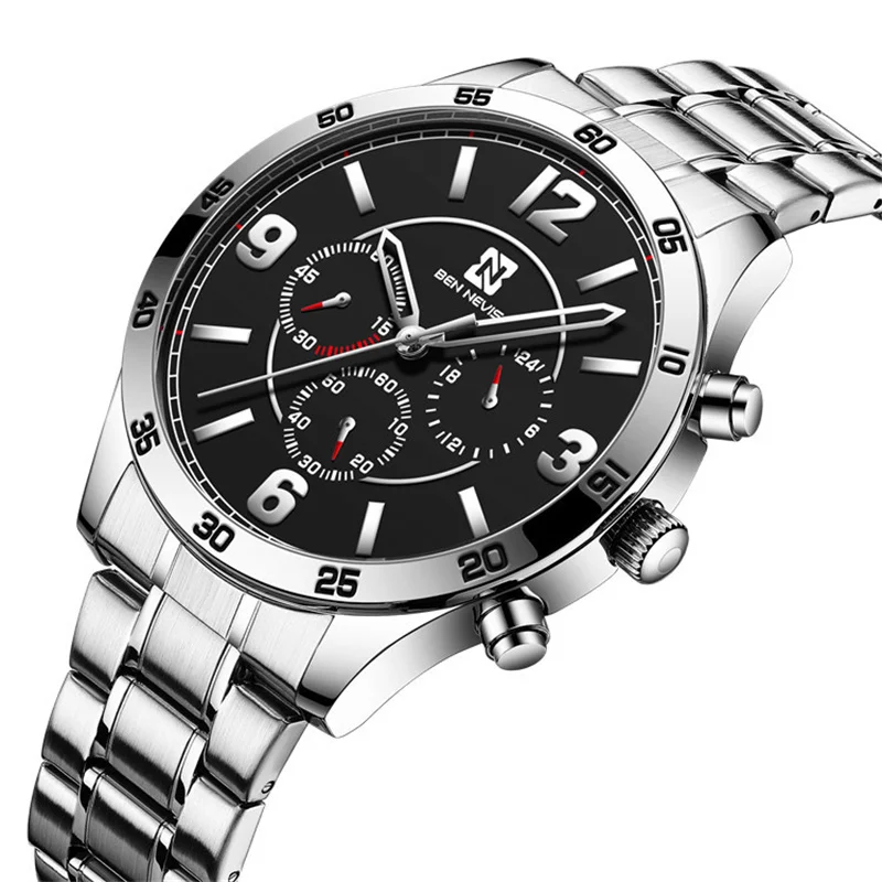 

Relogio Reloj Watch for Men Christmas Present BEN NEVIS Original Brand Fashion Sport Stainless Steel Strap Quartz Wristwatch