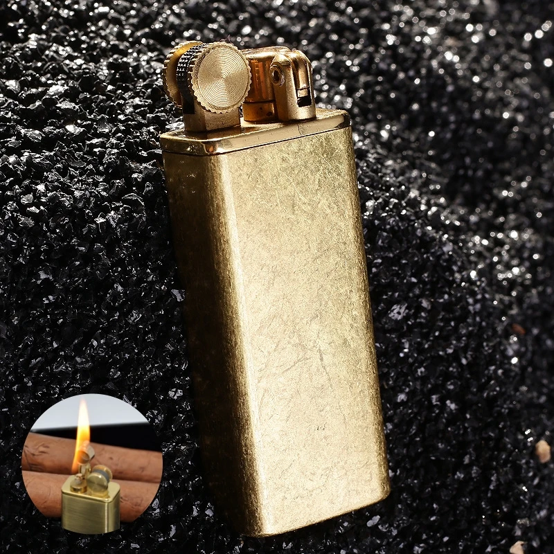 

ZORRO Retro Brass Kerosene Cigarette Lighters Cool Vintage Grinding Wheel Cigar Pipe Igniter Classic Lighter Gifts Men's Gadgets