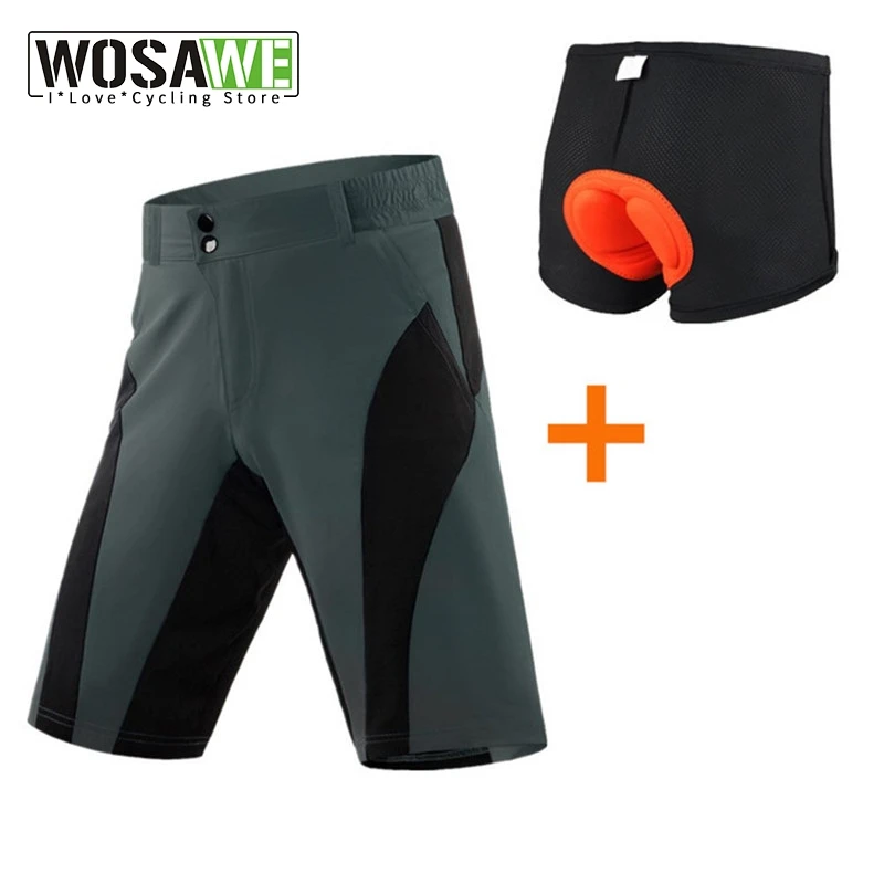 

WOSAWE Cycling Shorts Men MTB Road Bike Waterproof Reflective Underwear Riding Loose Fit Racing Downhill Shorts Motocross Shorts