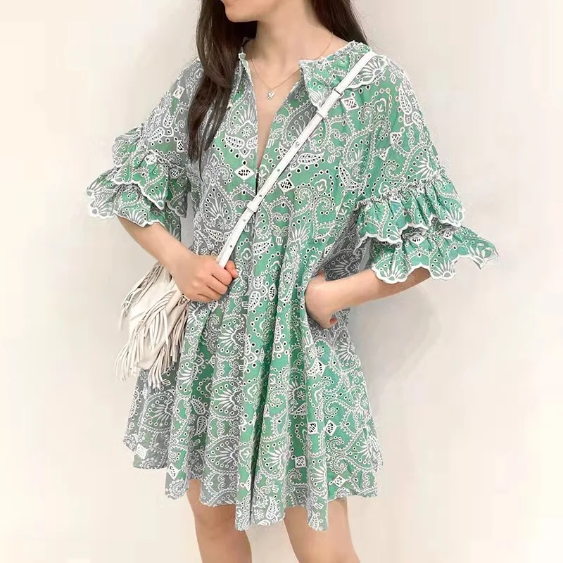 

New Arrival Maje Dresses Early Spring Summer Dresses for Women Hollow-out Design Dress Half Sleeve Casual Dresses for Women Maje