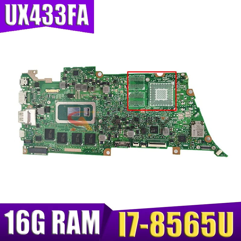 

Материнская плата UX433FA для ASUS ZenBook UX433FN UX433F U4300F UX433FA Laotop, материнская плата 100%, Полная проверка W/ I7-8565U 16GB/RAM