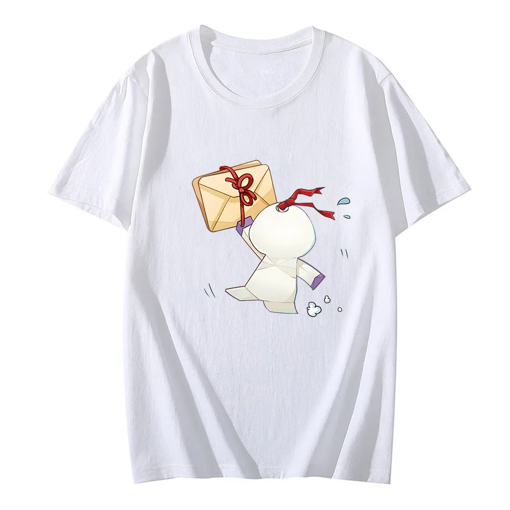 

Onmyoji T Shirts Women/men Send A Letter Kawaii/Cute Tshirts 100% Cotton Popular Characters T-shirts Messenger Paper Man Cartoon