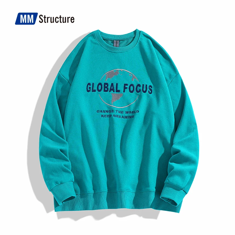 Свитшот мужской с вышивкой логотипа модная Толстовка Оверсайз в стиле Харадзюку