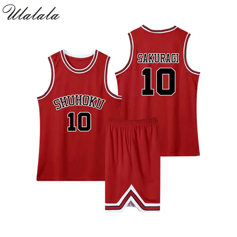 

Slam Dunk Cosplay Kaede Rukawa Sakuragi Hanamichi Cosplay Costume Anime Vest Basketball Jersey School Uniform set