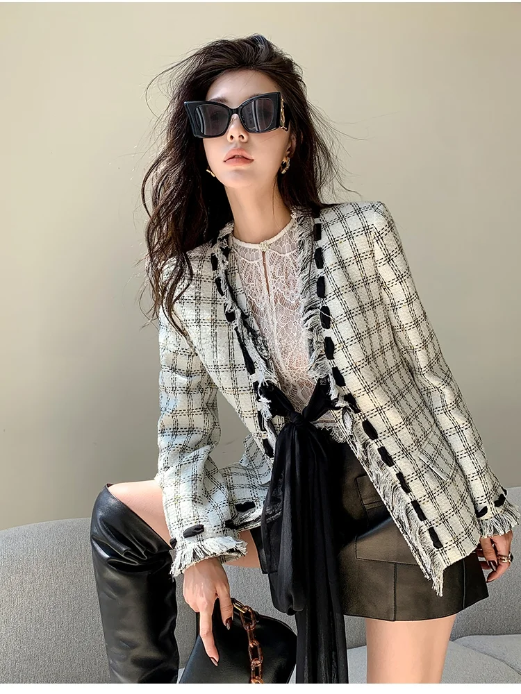 Garbociaga Dragon Xi Er Gryffindor Rove Quilted Tassel Ribbon Plaid Graceful Outerwear 3985 |